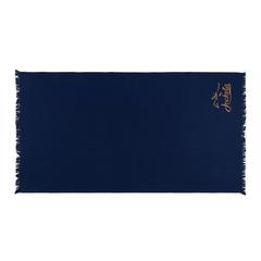 Vue Serviette hammam Ukiyo Keiko AWARE™ Made in Europe 100x180cm de couleur bleu| Krokrodeal