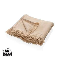 Vue Serviette hammam Ukiyo Keiko AWARE™ Made in Europe 100x180cm de couleur marron| Krokrodeal