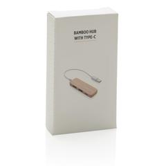 Vue Hub en bambou avec Type C de couleur marron| Krokrodeal
