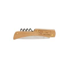 Vue Couteau en bois avec tire-bouchon de couleur marron| Krokrodeal