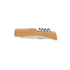 Vue Couteau en bois avec tire-bouchon de couleur marron| Krokrodeal
