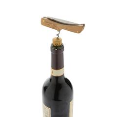 Vue Couteau en bois avec tire-bouchon de couleur marron| Krokrodeal
