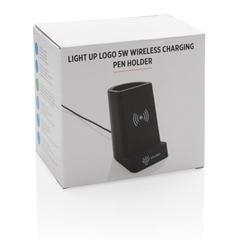 Vue Porte-crayons avec induction 5W lumineux de couleur noir| Krokrodeal