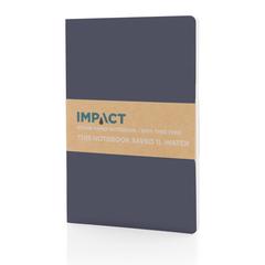 Vue Carnet A5 à couverture souple avec papier minéral IMPACT de couleur bleu| Krokrodeal