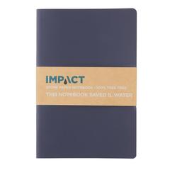 Vue Carnet A5 à couverture souple avec papier minéral IMPACT de couleur bleu| Krokrodeal