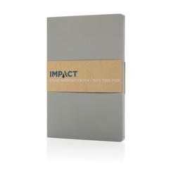 Vue Carnet A5 à couverture souple avec papier minéral IMPACT de couleur gris| Krokrodeal
