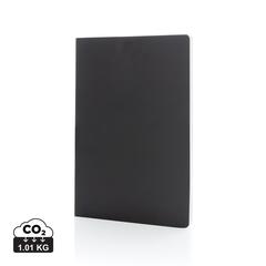Vue Carnet A5 à couverture souple avec papier minéral IMPACT de couleur noir| Krokrodeal
