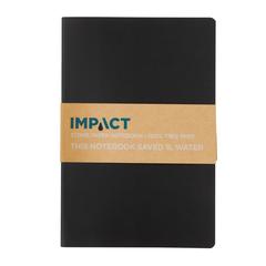 Vue Carnet A5 à couverture souple avec papier minéral IMPACT de couleur noir| Krokrodeal