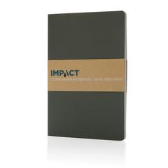 Vue Carnet A5 à couverture souple avec papier minéral IMPACT de couleur vert| Krokrodeal