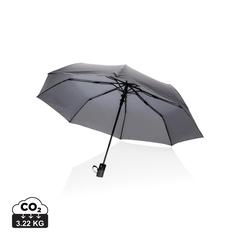 Vue Mini parapluie automatique 21" en rPET 190T Impact AWARE™ de couleur gris| Krokrodeal