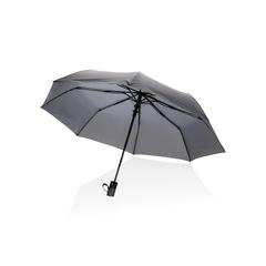 Vue Mini parapluie automatique 21" en rPET 190T Impact AWARE™ de couleur gris| Krokrodeal