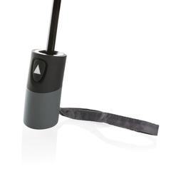 Vue Mini parapluie automatique 21" en rPET 190T Impact AWARE™ de couleur gris| Krokrodeal