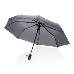 Vue Mini parapluie automatique 21" en rPET 190T Impact AWARE™ de couleur gris| Krokrodeal