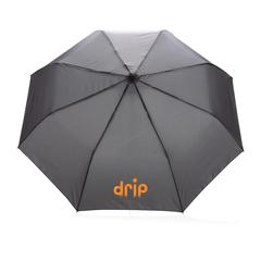 Vue Mini parapluie automatique 21" en rPET 190T Impact AWARE™ de couleur gris| Krokrodeal