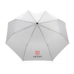 Vue Mini parapluie automatique 21" en rPET 190T Impact AWARE™ de couleur blanc| Krokrodeal