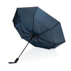 Vue Mini parapluie automatique 21" en rPET 190T Impact AWARE™ de couleur bleu| Krokrodeal