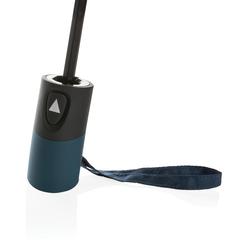 Vue Mini parapluie automatique 21" en rPET 190T Impact AWARE™ de couleur bleu| Krokrodeal