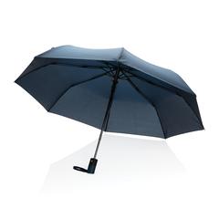 Vue Mini parapluie automatique 21" en rPET 190T Impact AWARE™ de couleur bleu| Krokrodeal
