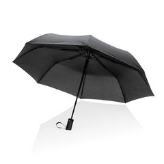 Vue Mini parapluie automatique 21" en rPET 190T Impact AWARE™ de couleur noir| Krokrodeal