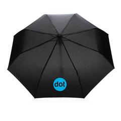 Vue Mini parapluie automatique 21" en rPET 190T Impact AWARE™ de couleur noir| Krokrodeal