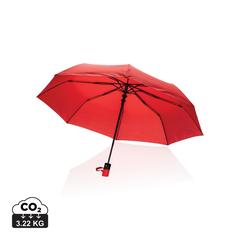 Vue Mini parapluie automatique 21" en rPET 190T Impact AWARE™ de couleur rouge| Krokrodeal