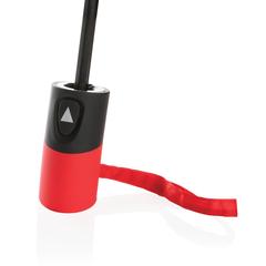 Vue Mini parapluie automatique 21" en rPET 190T Impact AWARE™ de couleur rouge| Krokrodeal