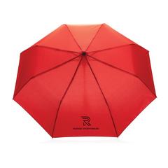 Vue Mini parapluie automatique 21" en rPET 190T Impact AWARE™ de couleur rouge| Krokrodeal