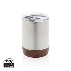 Vue Petite tasse à café en liège et acier recyclé RCS de couleur gris| Krokrodeal