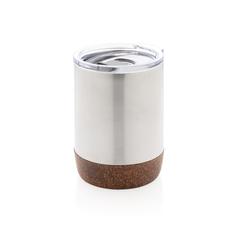 Vue Petite tasse à café en liège et acier recyclé RCS de couleur gris| Krokrodeal