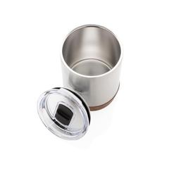 Vue Petite tasse à café en liège et acier recyclé RCS de couleur gris| Krokrodeal
