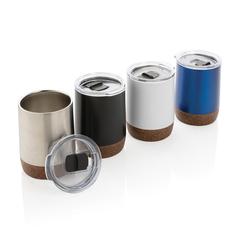 Vue Petite tasse à café en liège et acier recyclé RCS de couleur gris| Krokrodeal
