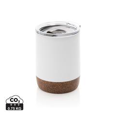 Vue Petite tasse à café en liège et acier recyclé RCS de couleur blanc| Krokrodeal