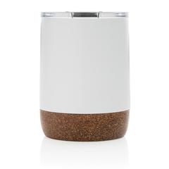 Vue Petite tasse à café en liège et acier recyclé RCS de couleur blanc| Krokrodeal