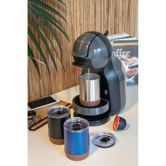 Vue Petite tasse à café en liège et acier recyclé RCS de couleur noir| Krokrodeal