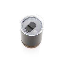Vue Petite tasse à café en liège et acier recyclé RCS de couleur noir| Krokrodeal