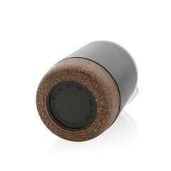 Vue Petite tasse à café en liège et acier recyclé RCS de couleur noir| Krokrodeal