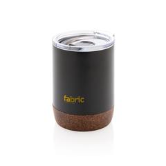 Vue Petite tasse à café en liège et acier recyclé RCS de couleur noir| Krokrodeal