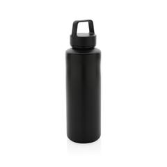 Vue Bouteille 500ml en PP recyclé RCS et avec poignée de couleur noir| Krokrodeal