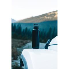 Vue Bouteille 500ml en PP recyclé RCS et avec poignée de couleur noir| Krokrodeal
