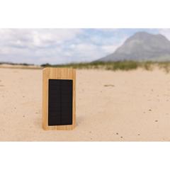 Vue Batterie de secours solaire 10.000mAh en bambou Sunwick de couleur marron| Krokrodeal