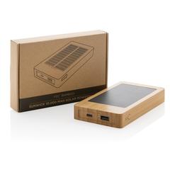 Vue Batterie de secours solaire 10.000mAh en bambou Sunwick de couleur marron| Krokrodeal