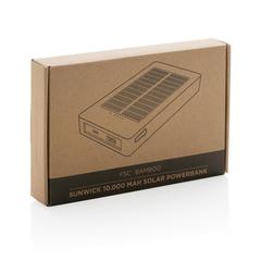 Vue Batterie de secours solaire 10.000mAh en bambou Sunwick de couleur marron| Krokrodeal