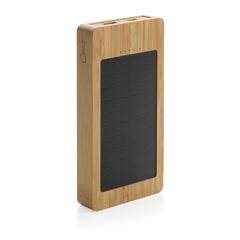 Vue Batterie de secours solaire 10.000mAh en bambou Sunwick de couleur marron| Krokrodeal