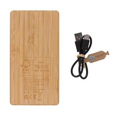 Vue Batterie de secours solaire 10.000mAh en bambou Sunwick de couleur marron| Krokrodeal
