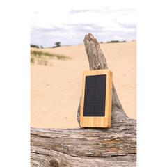 Vue Batterie de secours solaire 10.000mAh en bambou Sunwick de couleur marron| Krokrodeal