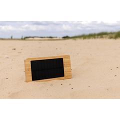 Vue Batterie de secours solaire 10.000mAh en bambou Sunwick de couleur marron| Krokrodeal