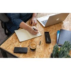 Vue Stylo en bambou au design épuré de couleur noir| Krokrodeal