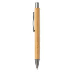 Vue Stylo en bambou au design épuré de couleur gris| Krokrodeal