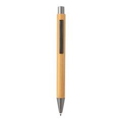 Vue Stylo en bambou au design épuré de couleur gris| Krokrodeal
