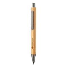 Vue Stylo en bambou au design épuré de couleur gris| Krokrodeal